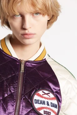Varsity Satin Bomber Jacket
