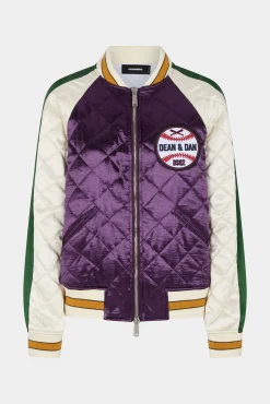 Varsity Satin Bomber Jacket